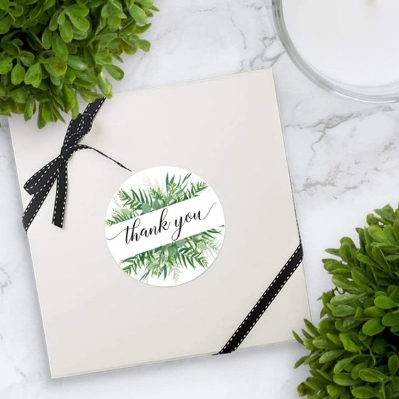 50 THANK YOU Stickers Greenery Botanical Design 2" - Picture 7 of 8